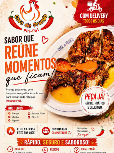 Frango piri-piri servido para partilhar